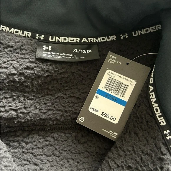 Under Armour Black Loose Sherpa Fleece Full Zip Jacket - Picture 9 of 9